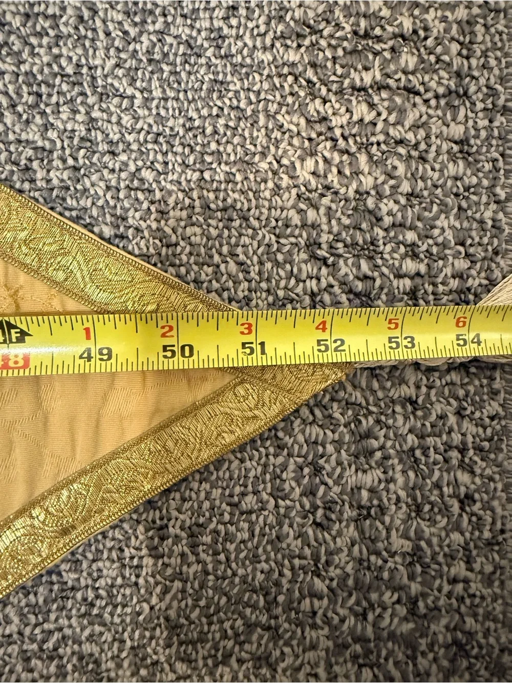 Made in Italy 54” Floral Brocade Table Runner Gold Tassels